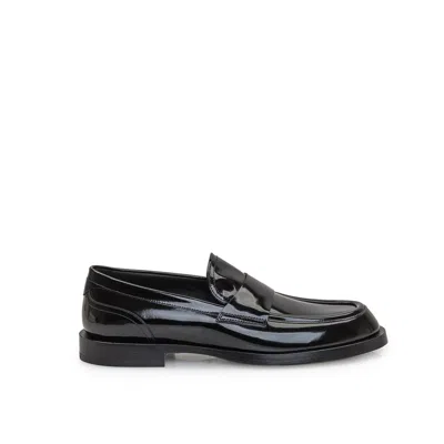 Dolce & Gabbana Polished Calfskin Loafers In Black