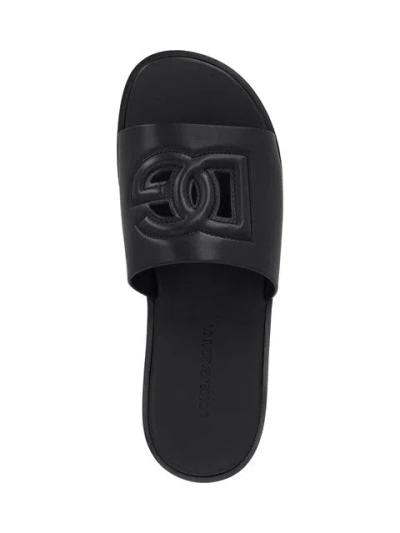 Dolce & Gabbana Sandal With Logo In Gray