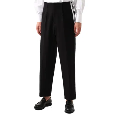 Dolce & Gabbana Side Stripe Pleat Trousers Men In Black