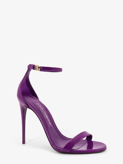 Dolce & Gabbana Keira Patent Leather Sandals In Multi