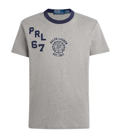 Polo Ralph Lauren Cotton Varsity T-shirt In Gray
