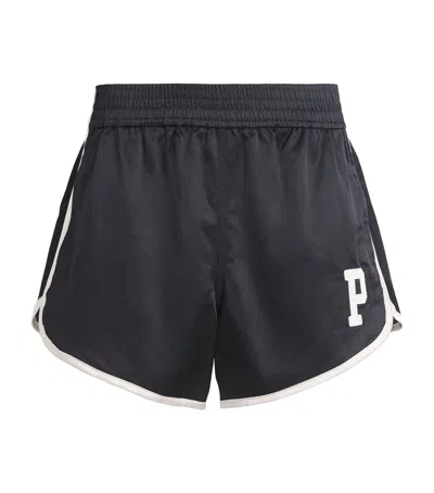 Polo Ralph Lauren Sateen Logo Shorts In Black