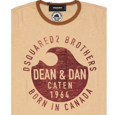 Dsquared2 Cotton Logo T-shirt Men In Neutral