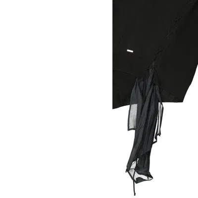 Dsquared2 Cotton Sweater With Drawstring And Sheer Details In Black