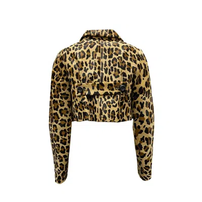 Dsquared2 Leopard Calf Hair Cropped Jacket Women In Brown