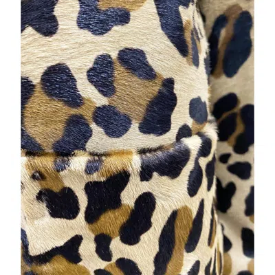 Dsquared2 Leopard Calf Hair Cropped Jacket Women In Brown