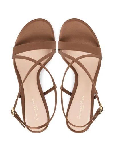 Gianvito Rossi Slingback Cross-strap Sandals In Brown
