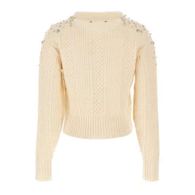 Golden Goose Sweater With Crystals In Neutral