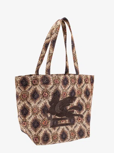 Etro Women Fabric Shopping Bag With Pegasus Embossed Maxi Embroidery