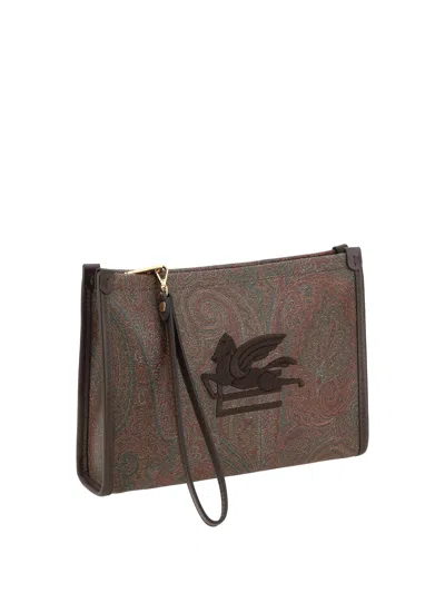Etro Women Pouch Bag With Pegaso Detail