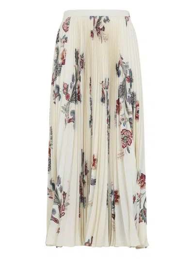 Etro Pleated Floral-print Skirt
