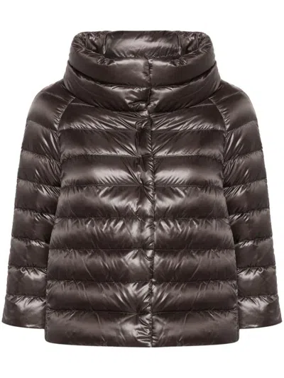 Herno Sofia Short Down Jacket In Brown