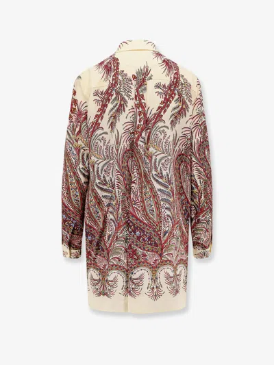 Etro Paisley Print Silk Shirt With Collared Neck In Multi