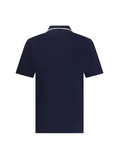 Ferragamo Zip Collar Polo Shirt In Blue