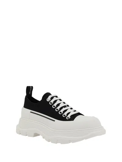 Alexander Mcqueen Black Canvas Tread Slick Sneakers In Multi
