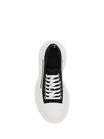 Alexander Mcqueen Black Canvas Tread Slick Sneakers In Multi