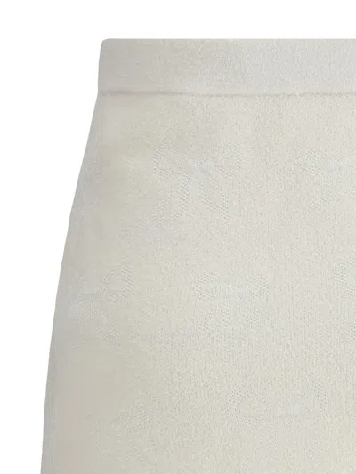 Self-portrait Self Portrait Women Ivory Bow Jacquard Knit Mini Skirt In White