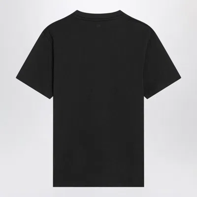 Ami Alexandre Mattiussi Logo-embroidered Organic Cotton-jersey T-shirt In Black