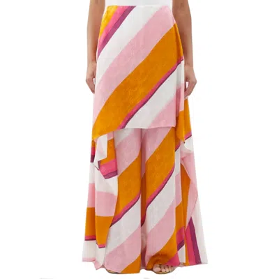 Fendi Ff Color-block Draped Trousers Women In Multi