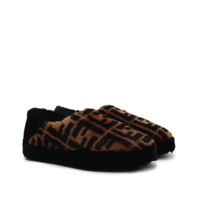 Fendi Fur Slippers Men In Animal Print