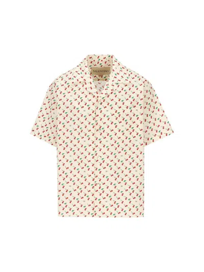 Valentino Cotton Poplin Bowling Shirt With Cherryfic Print