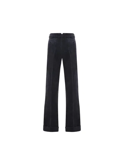 Valentino Garavani Cotton And Linen Blend Trousers In Black