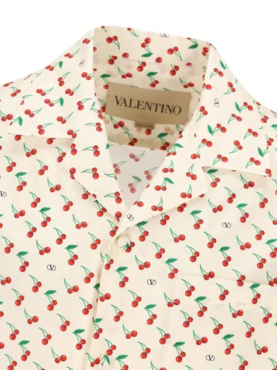 Valentino Cotton Poplin Bowling Shirt With Cherryfic Print