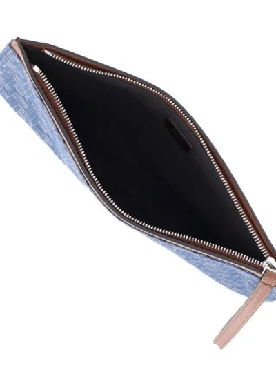 Fendi Ff Jacquard Denim Clutch