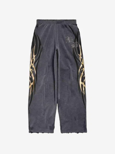 Balenciaga Fading Effect Sweatpants In Blue