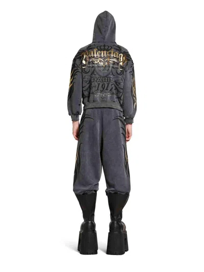 Balenciaga Fading Effect Sweatpants In Blue