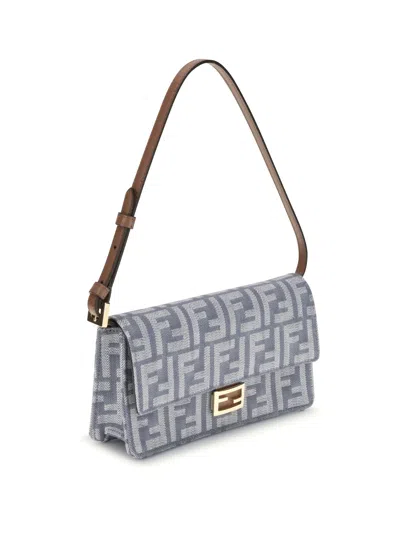 Fendi Women Denim Wallet In Neutral