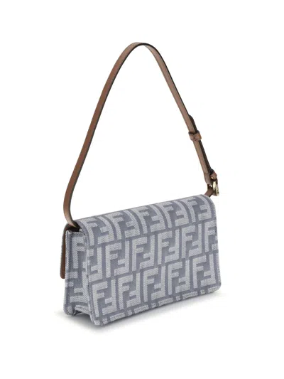 Fendi Women Denim Wallet In Neutral