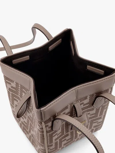 Fendi Women Origami Mini Leather And Denim-effect Ff Jacquard Transformable Mini-bag