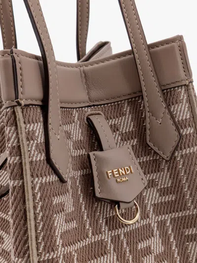Fendi Women Origami Mini Leather And Denim-effect Ff Jacquard Transformable Mini-bag