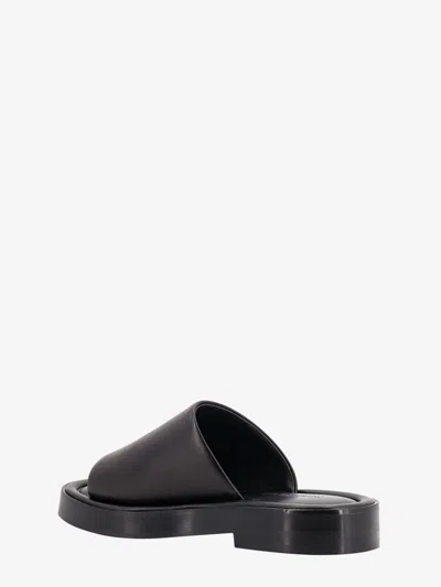 Ferragamo Crossover-strap Leather Slides In Black