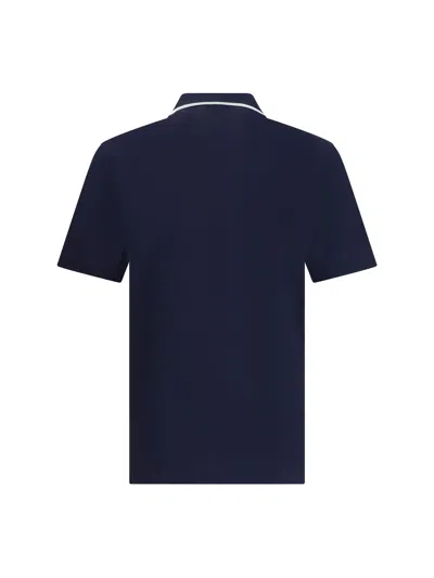 Ferragamo Zip Collar Polo Shirt In Blue