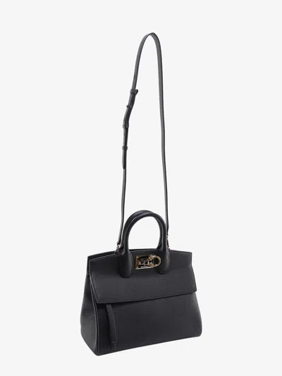 Ferragamo Women Textured Leather The Studio Handbag With Iconic Gancini Closure