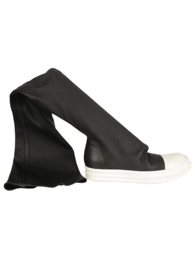 Shop Rick Owens High Leather Boots In Black