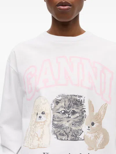 Ganni Oversized Printed Organic And Recycled Cotton-jersey Sweatshirt