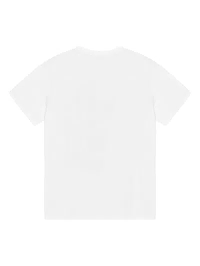 Ganni White Crew-neck Cotton T-shirt With Animal Print In White