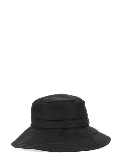 Ganni Recycled Tech Fabric Bucket Hat In Black