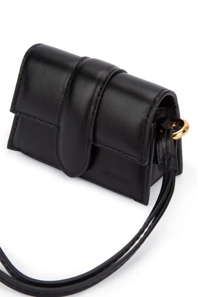 Jacquemus Compact Fold-over Wallet In Durable Cow Leather In Black