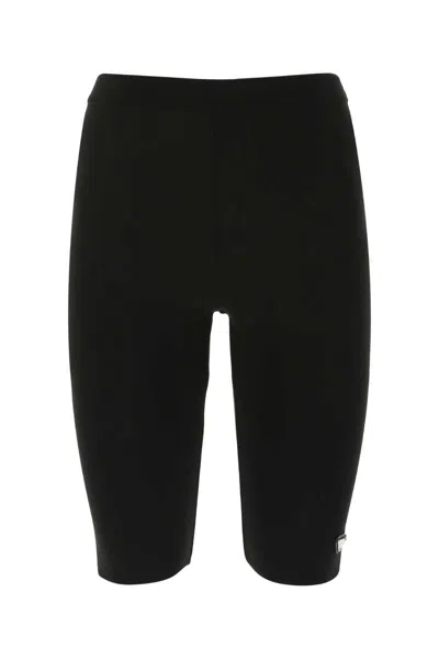 Prada Black Viscose Blend Leggings In Black