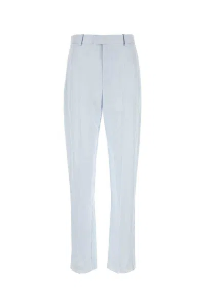 Bottega Veneta Pantalone In Twill Azzurro Pastello Donna In Blue