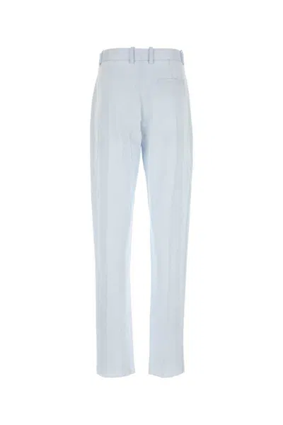 Bottega Veneta Pantalone In Twill Azzurro Pastello Donna In Blue