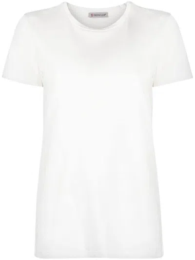 Moncler Women Logo Cotton T-shirt In White