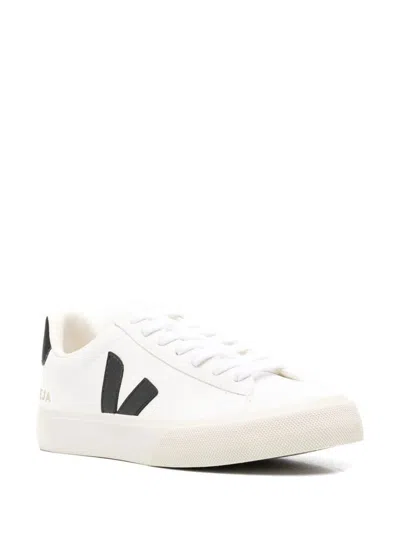 Veja Field Leather White Black Shoes In Neutral
