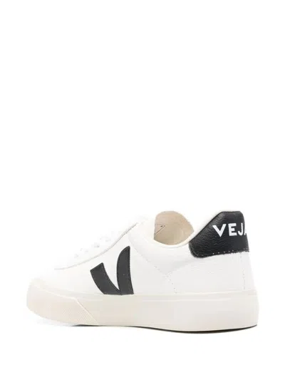 Veja Field Leather White Black Shoes In Neutral