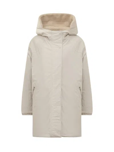 Woolrich Reversible Teddy Parka In Brown