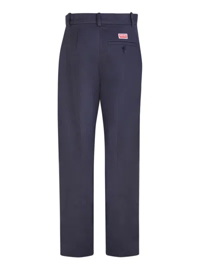 Kenzo Wool Suit Trousers In Blue